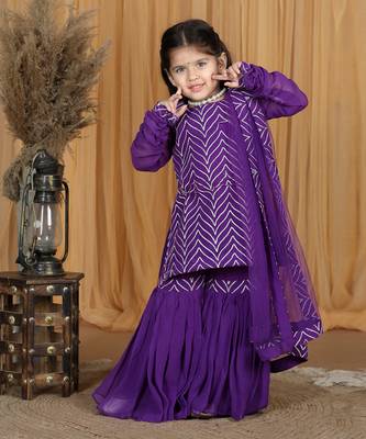 Purple gotta work sharara set 3