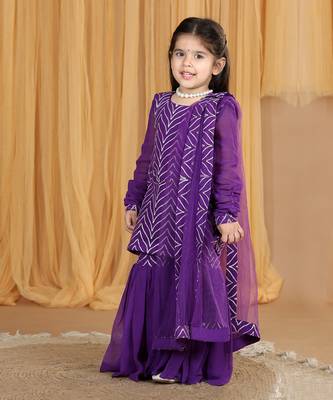 Purple gotta work sharara set 4