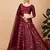 Red Sequins And Thread Embroidered Silk Lehenga Choli