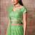 Matching Perrot-Green Sequins Embroidred Organza Bridal Lehenga for wedding
