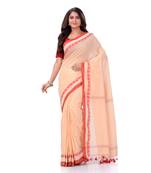 Desh bidesh women`s traditional bengali tant handloom cotton saree royel loveria design with blouse piece