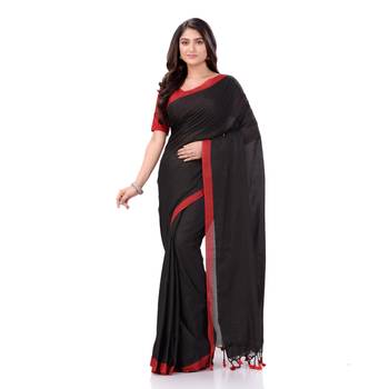 Black woven cotton saree  2