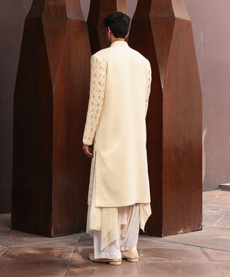 Off white curie sherwani 2