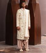 Off white einstein sherwani