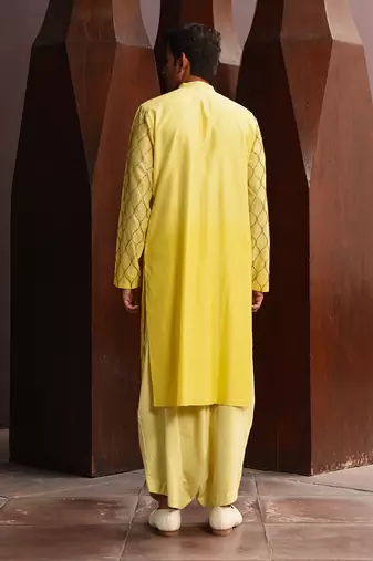 Yellow iron man kurta