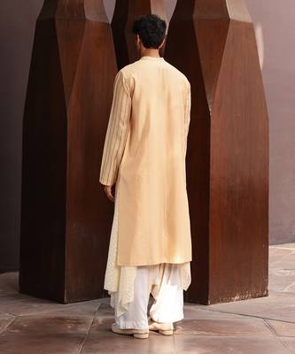 Beige bat man kurta 2