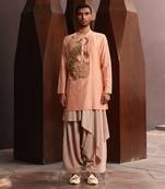 Peach tiger embroidery kurta