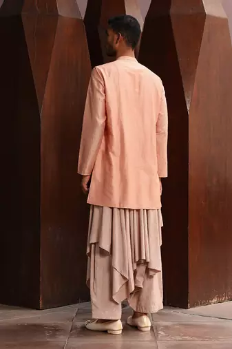 Peach tiger embroidery kurta