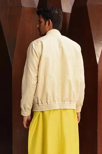 Off white multi panel bomber jacket