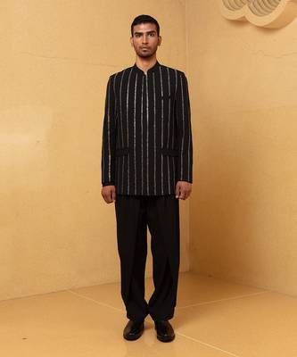 Black james bond bandhgala set 1