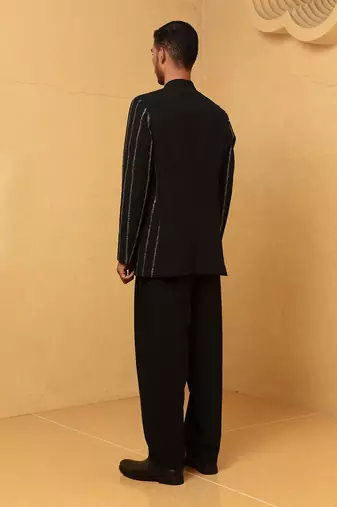 Black james bond bandhgala set