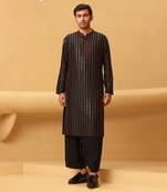 Black thor straight line kurta