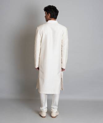 Off white silk sherwani 3