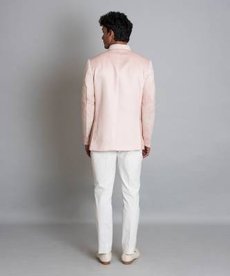 Powder brown ombre linen bandhgala 3