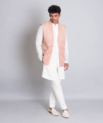 Powder brown ombre linen bandi 1