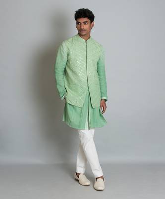 Green ombre linen bandi 1