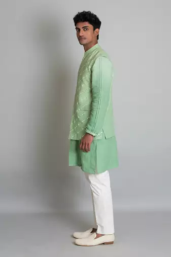 Green ombre linen bandi