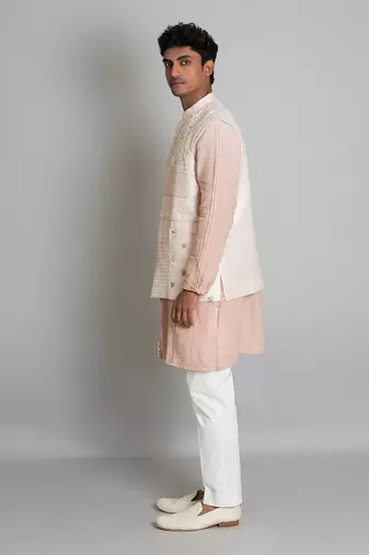 Water pink raw silk bandi