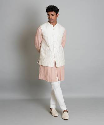 Off white raw silk bandi 1