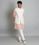 Off white raw silk bandi