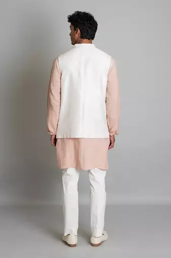 Off white raw silk bandi