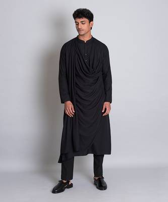 Black modal cotton kurta 1