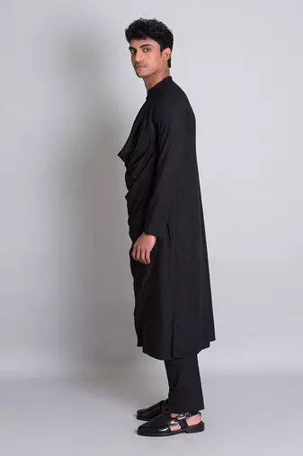 Black modal cotton kurta