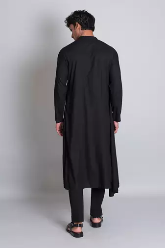Black modal cotton kurta