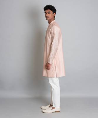 Peach chanderi kurta 2