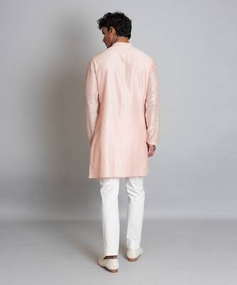 Peach chanderi kurta 3