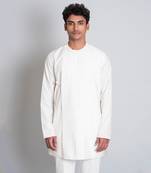 Off white cotton silk short kurta