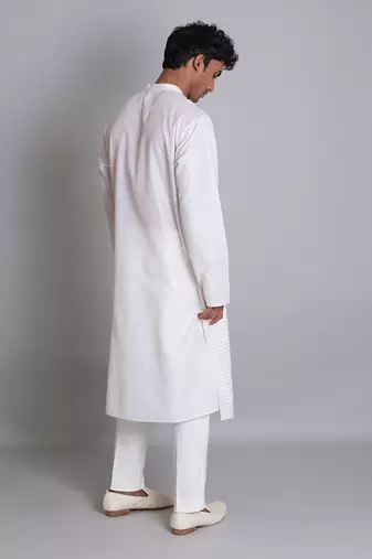 Off white cotton silk kurta