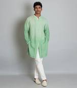 Green ombre linen kurta