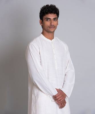 Off white cotton silk kurta 3