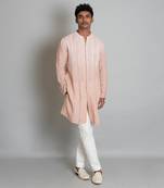 Powder brown ombre linen kurta