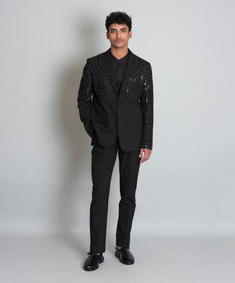 Black coat with pant 1