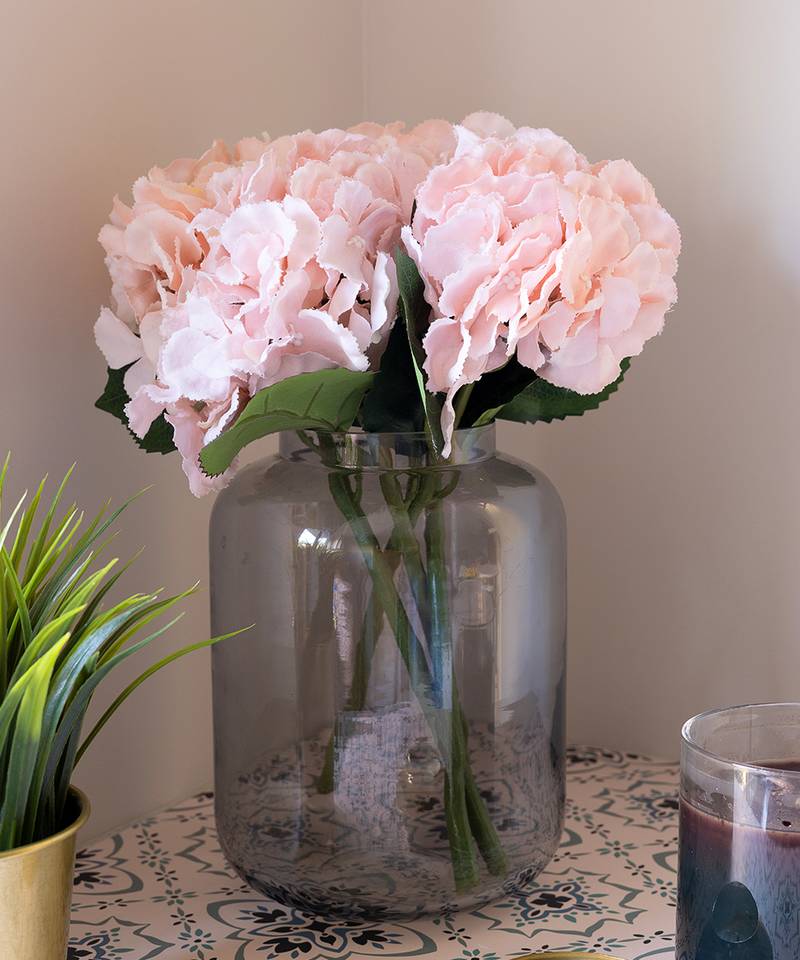 Light Pink French Hydrangea Artificial Flowers (Set Of 2)