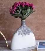 White Flat Funnel Vase