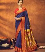 Purple Banarasi Silk Saree With Blouse Piece