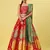 Red woven jacquard semi stitched lehenga choli