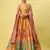 Light-orange woven jacquard semi stitched lehenga choli