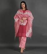 Marron & pink silk kurta set