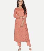 Elevate Your Style with the Exquisite Orange Foil Printed Kurta for Women