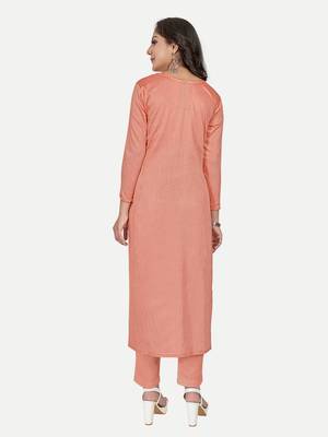 Elevate Your Style with the Exquisite Orange Foil Printed Kurta for Women 5