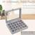 Atorakushon ring earring storage case 24 compartments ring velvet display case box locker box set organizer(grey)