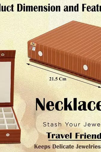 Atorakushon pu leather makeup storage case 24 grid jewellery organizer locker box  earring ring box (brown)