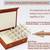 Atorakushon pu leather makeup storage case 24 grid jewellery organizer locker box  earring ring box (brown)