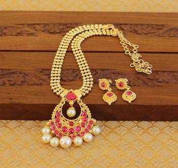 Kempu micro gold  plated necklace set 1