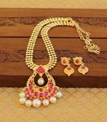 Kempu micro gold  plated necklace set
