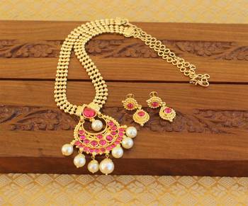 Kempu micro gold  plated necklace set 2